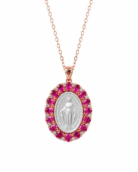 Virgin Mary - Diamond and Ruby Frame